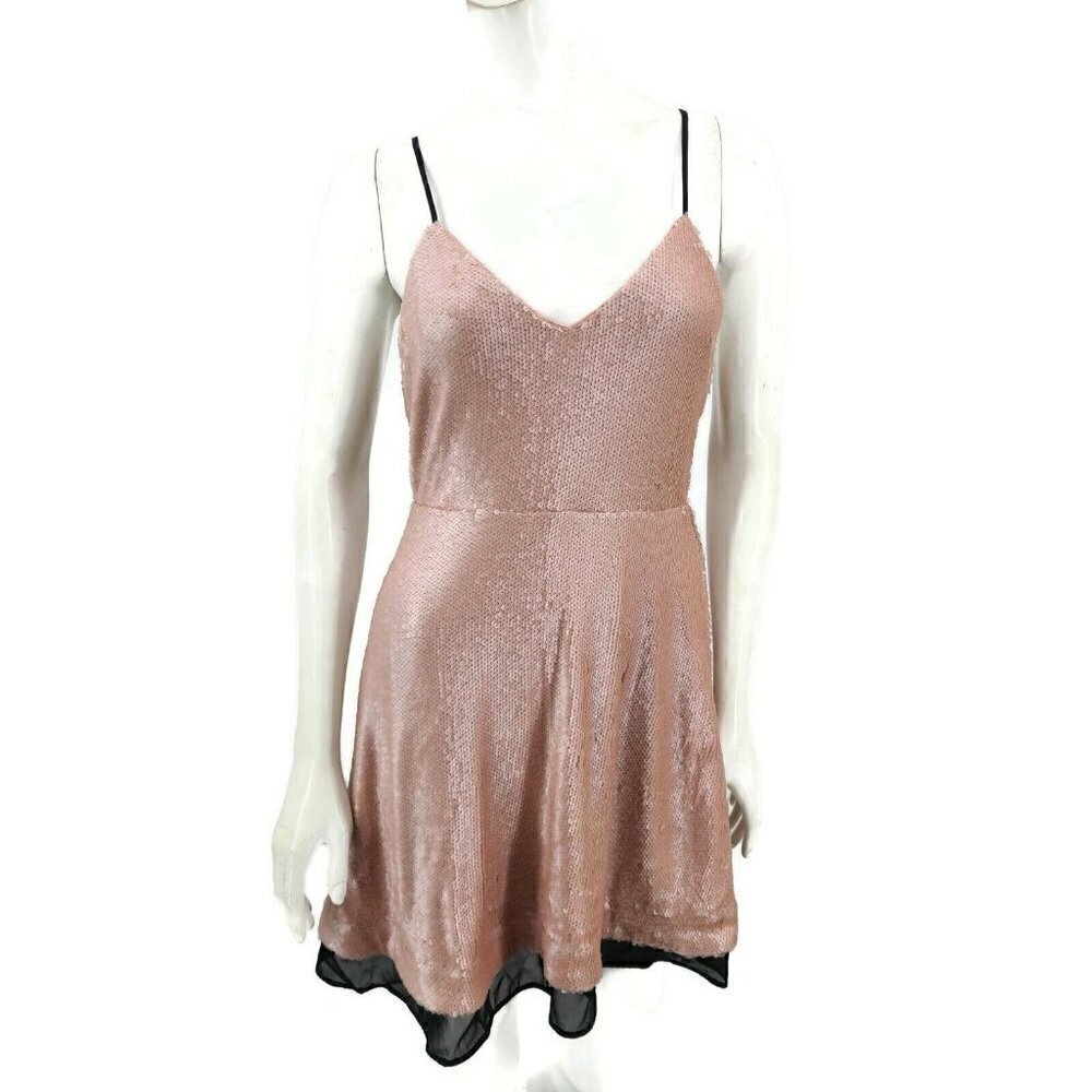 X By NBD Revolve Pink Black Sequins Dress Small